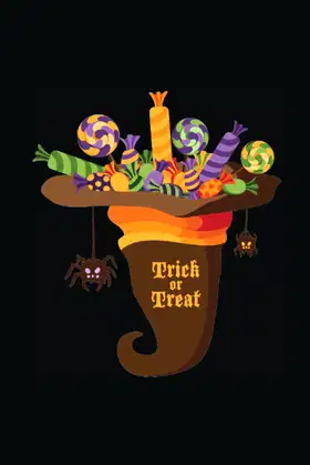 Trick or treat: 6x9 100 pages journal lined note book poster