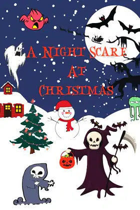 A Night Scare At Christmas: Halloween Colouring Book For Adults and Teens poster