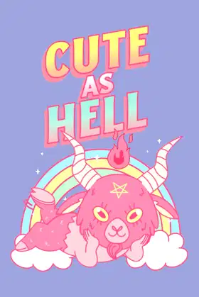 Notebook: Cute As Hell Baphomet poster