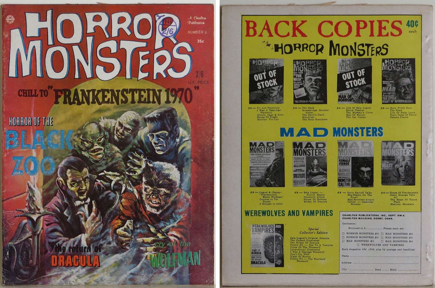 Horror Monsters. Volume 2, Number 6. 1963. Paper. poster