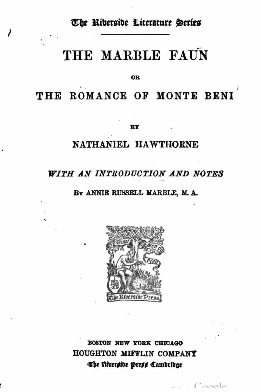 The marble faun, or, The romance of Monte Beni poster