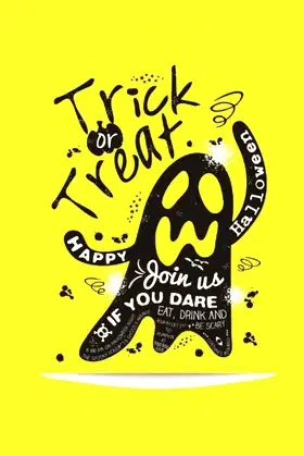 Trick or treat: 6x9 100 pages journal lined note book poster