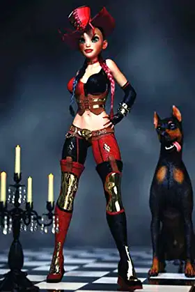 Dot Grid Notebook: 6x9 120-page Dotted Journal (Gothic Cowgirl & Doberman) poster