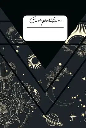 Black Stars Composition Notebook: Wide Ruled, 7.5" x 9.25" poster