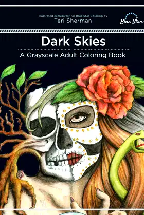 Dark Skies: A Grayscale Adult Coloring Book poster