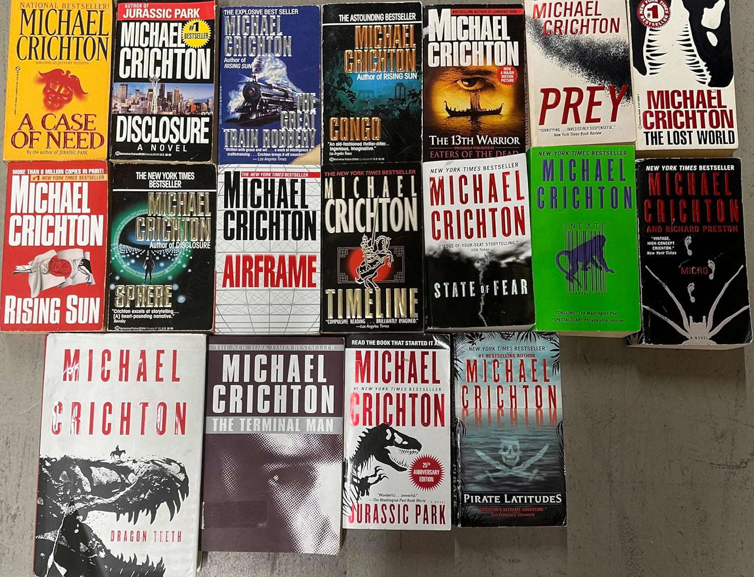 Michael Chichton Thriller Novel Collection 18 Book Set poster