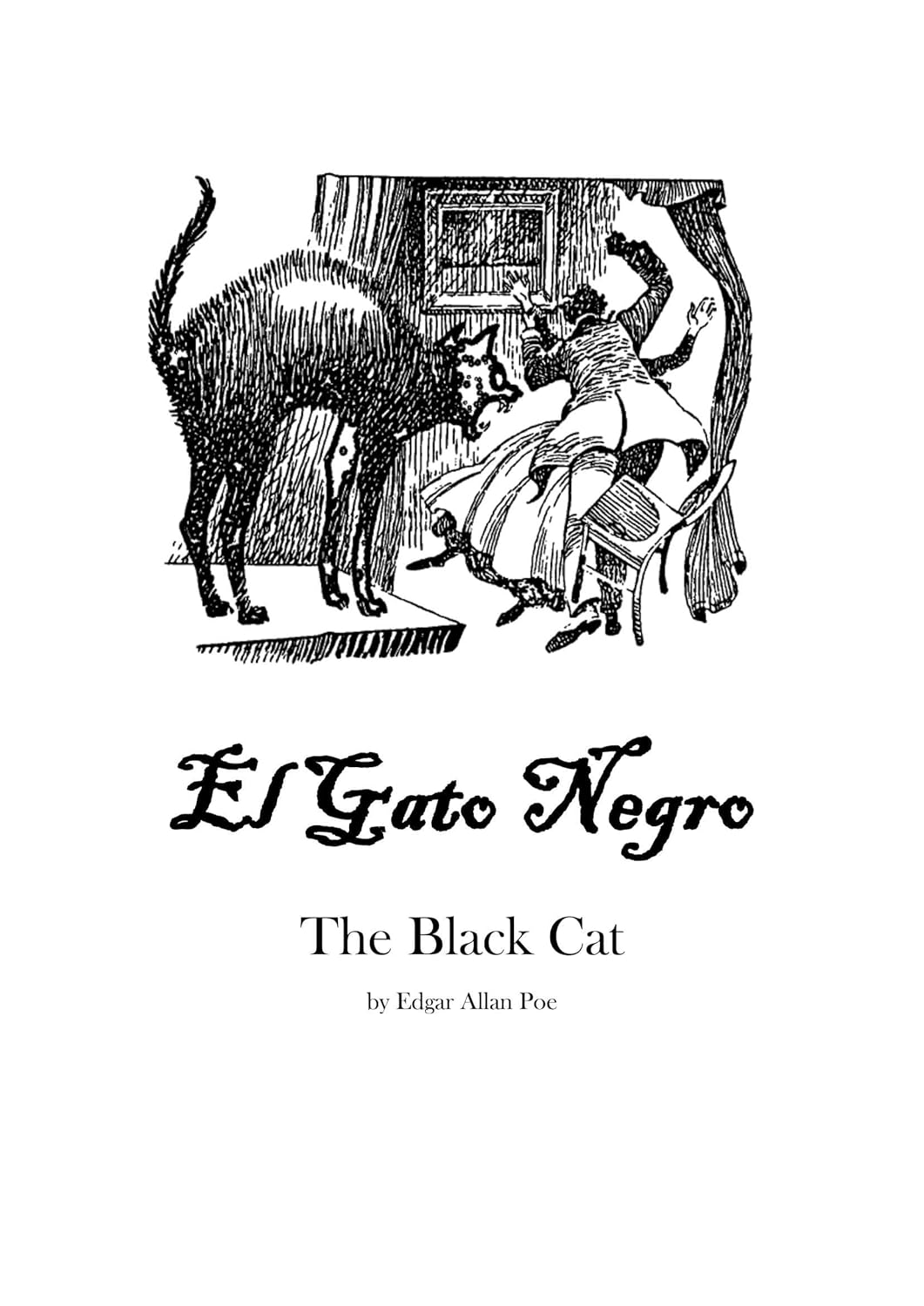 The Black Cat - El Gato Negro by Edgar Allan Poe (English-to-Spanish) poster