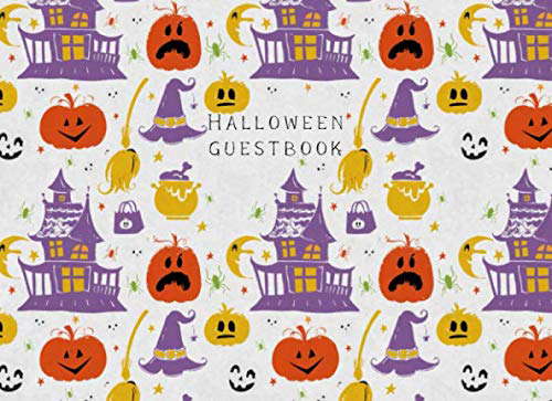 Halloween Guestbook: Costume Party Memories - Purple Haunted House poster