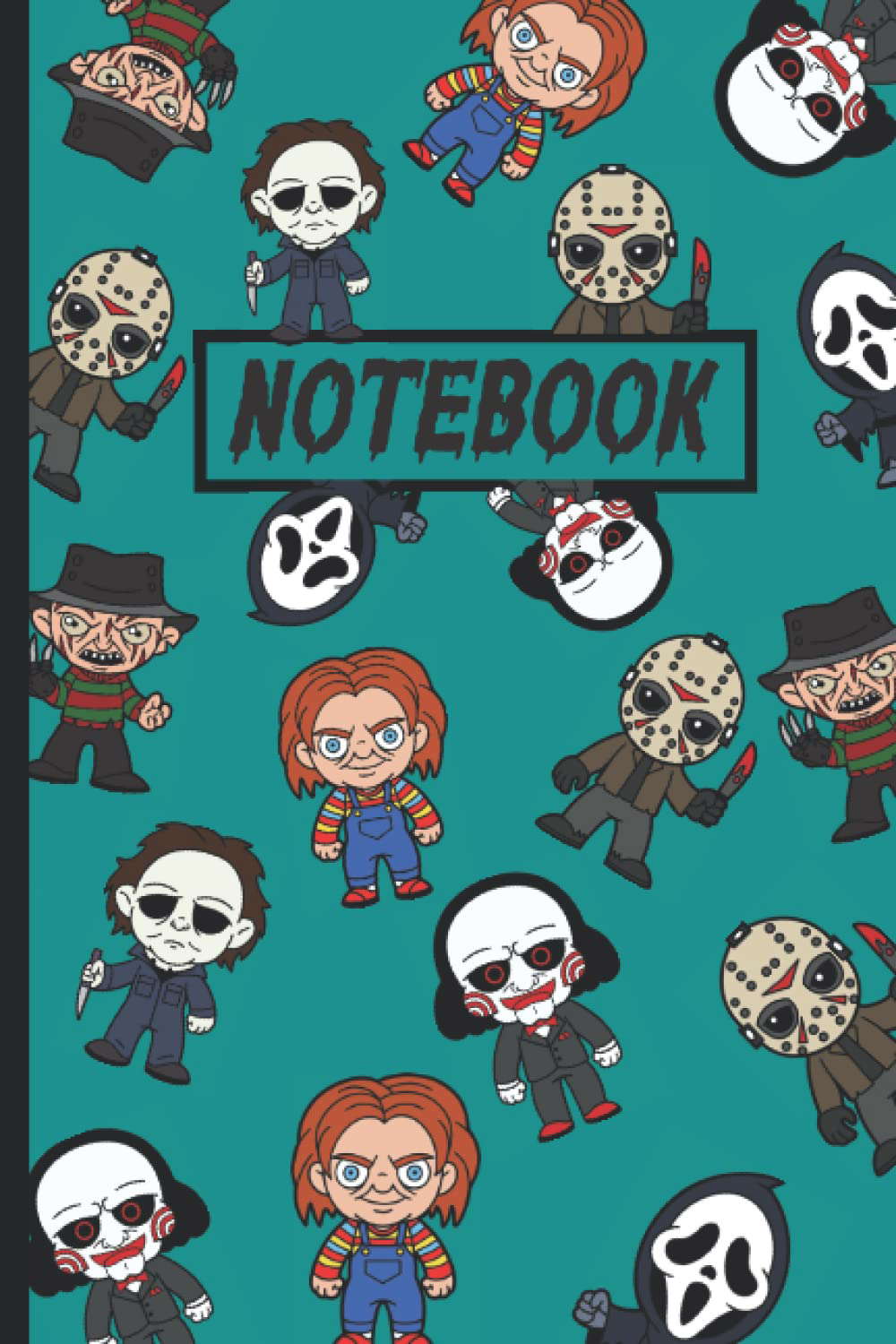 Notebook: Teal Notebook Journal for any Horror lover or fan 6x9 200 pages poster