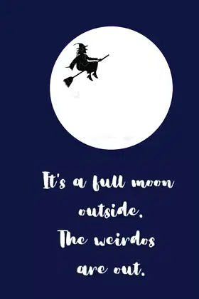 It's a full moon: 100 page lined notebook poster