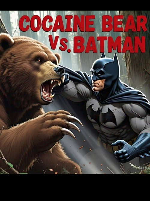 Cocaine Bear vs. Batman poster