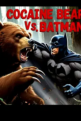 Cocaine Bear vs. Batman poster
