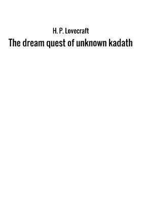 The dream quest of unknown kadath poster