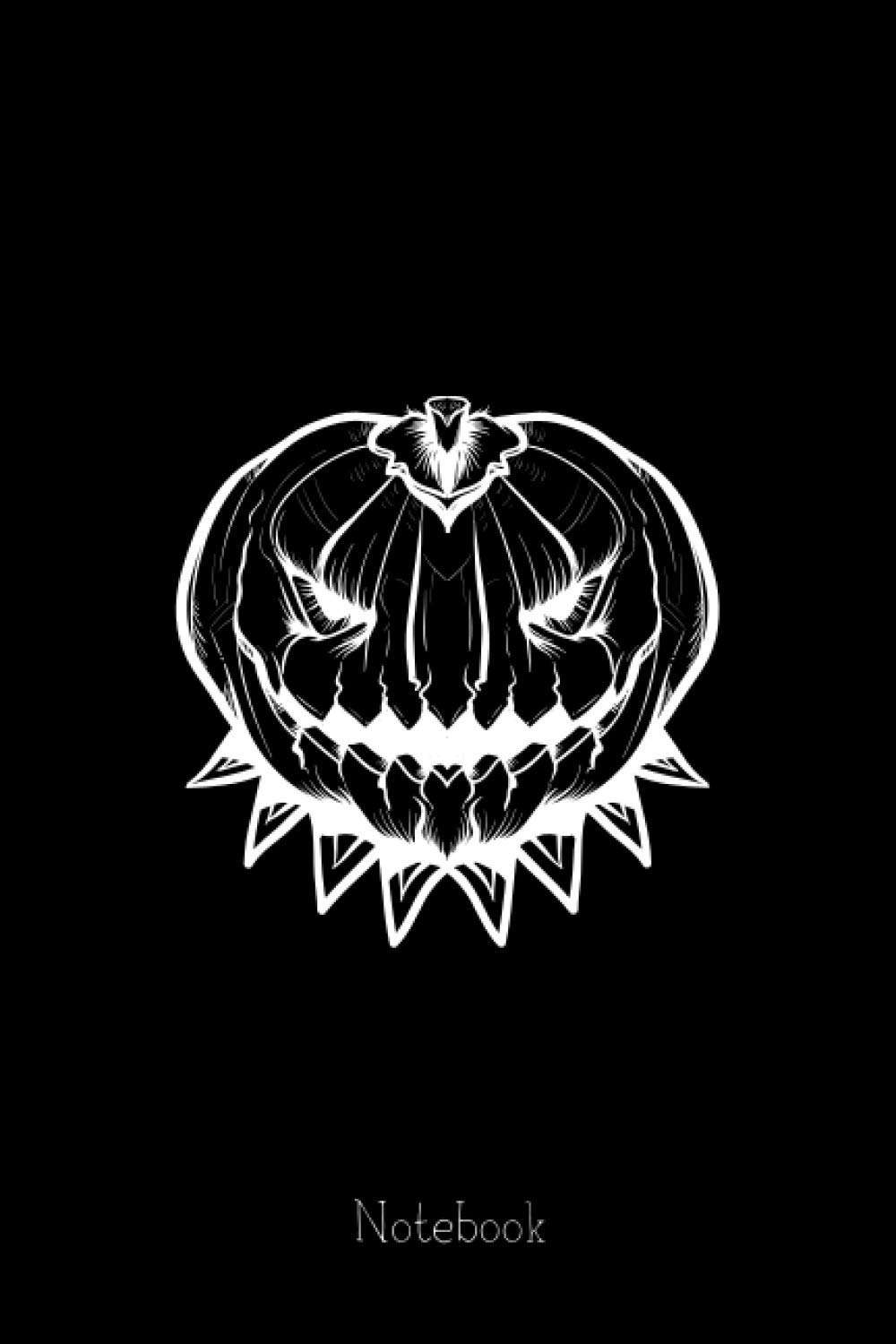 Pumpkin Black and White Notebook: Lined Notebook Journal poster