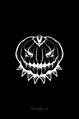 Pumpkin Black and White Notebook: Lined Notebook Journal poster