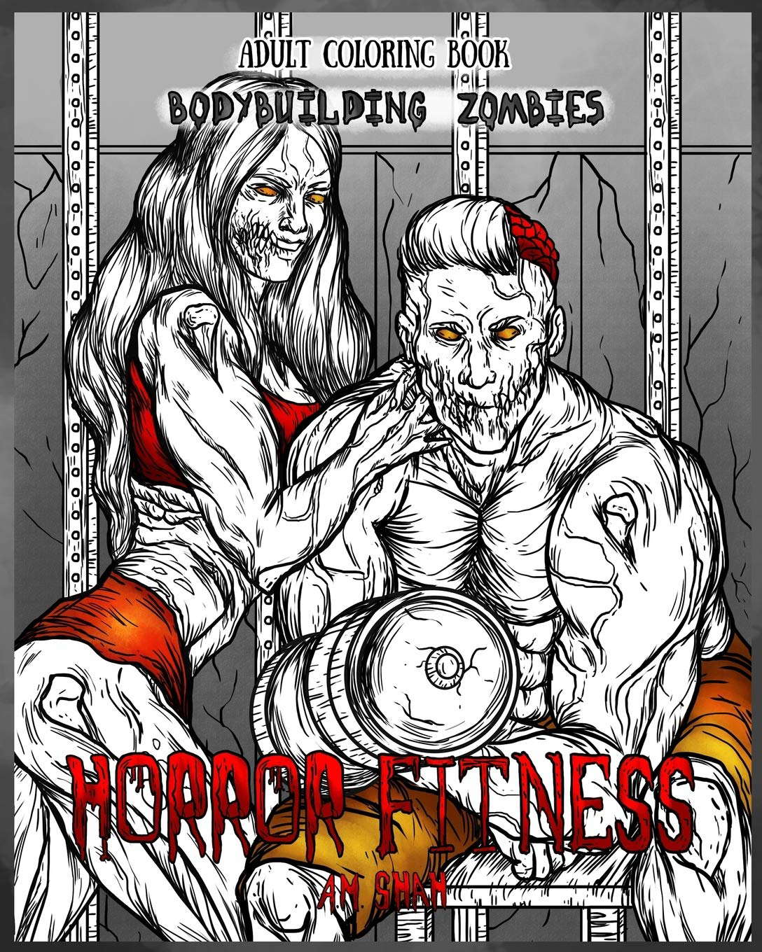 Adult Coloring Book Horror Fitness: Bodybuilding Zombies poster
