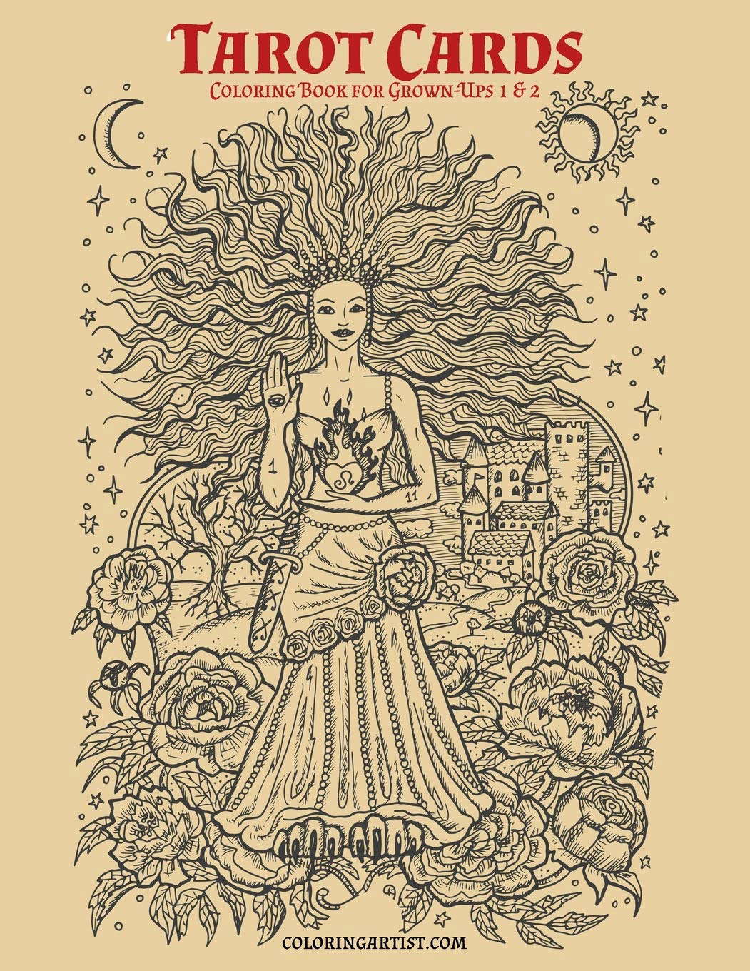Tarot Cards Coloring Book for Grown-Ups 1 & 2 poster