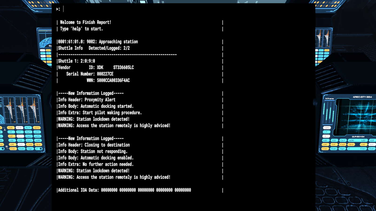 Finish Report screenshot