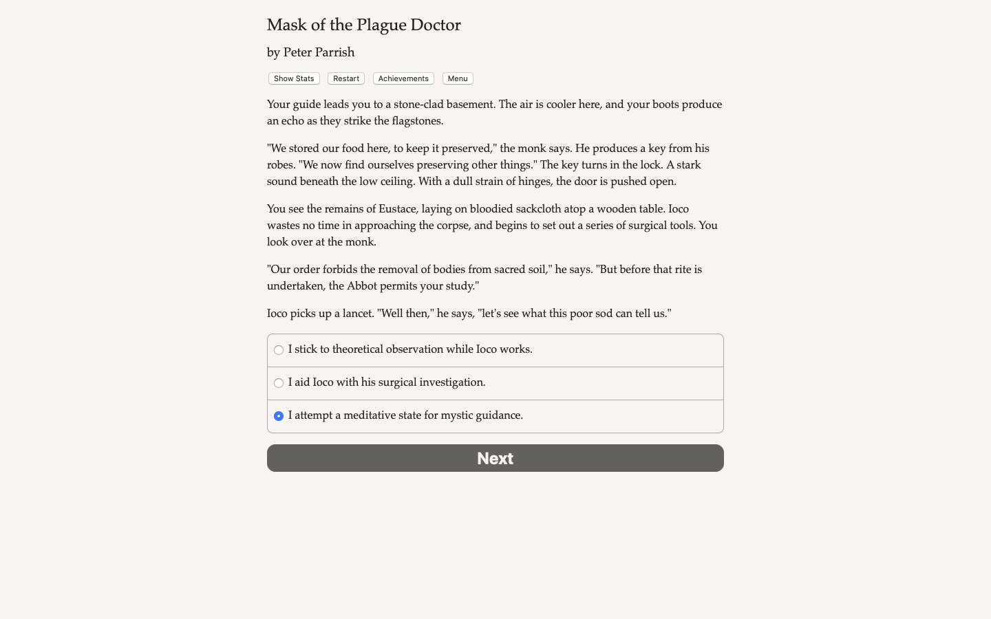 Mask of the Plague Doctor screenshot