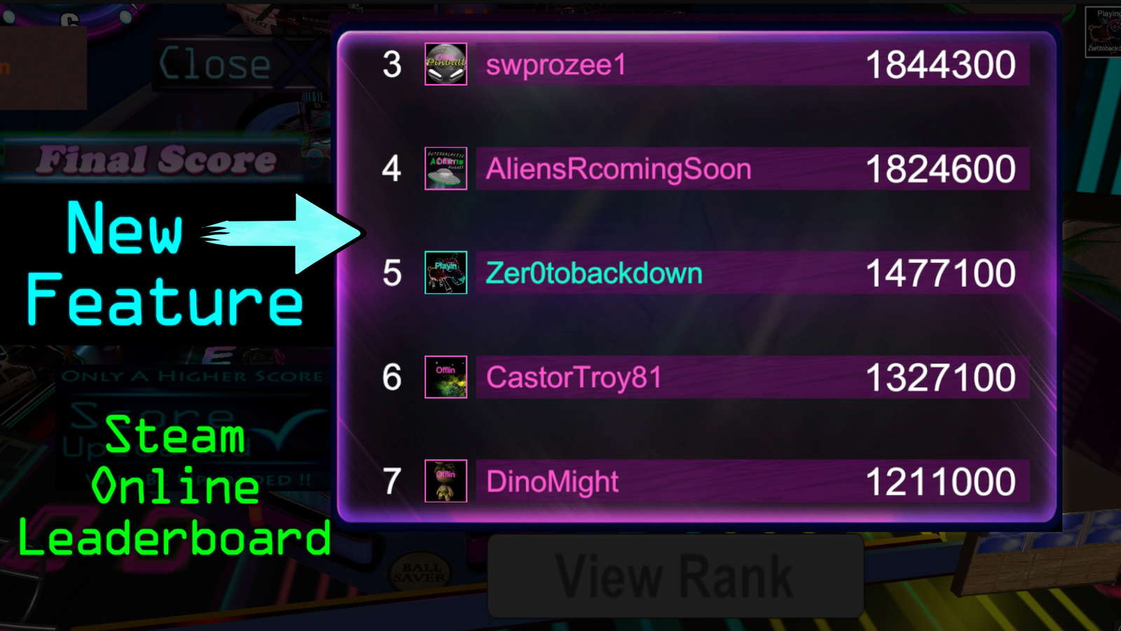 Neon Nights Pinball screenshot